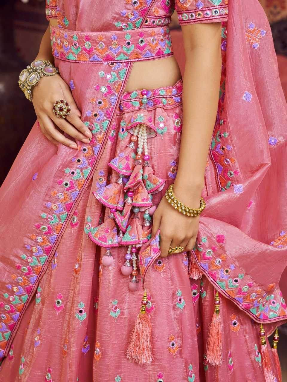 Organza Embroidered Lehenga - MYLUXURY LANE ENTERPRISE